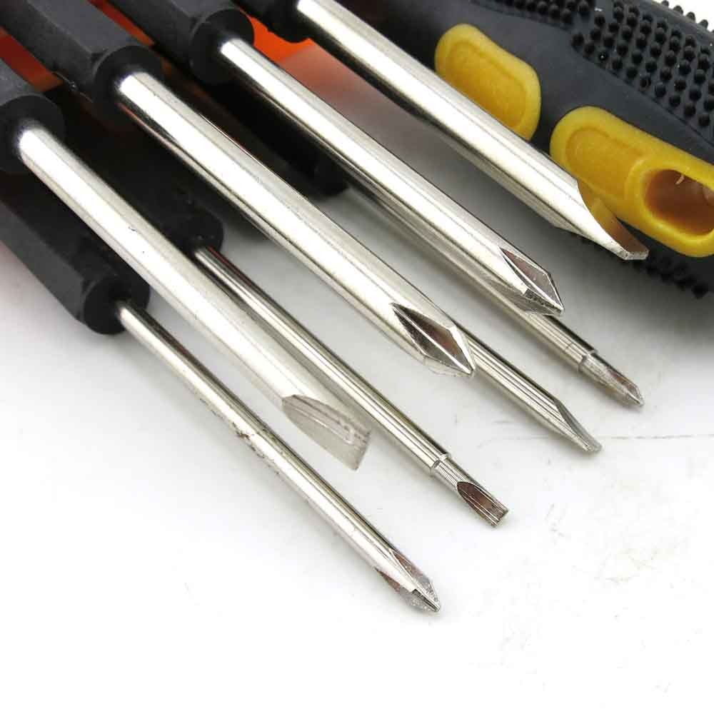 塑柄螺絲刀套裝 家用多功能起子 十字一字梅花 DIY模型維修工具-細節圖5