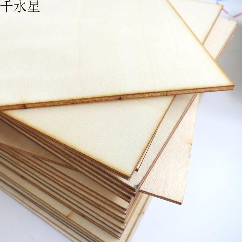正方形150*150*3mm 模型製作DIY小屋材料 模型薄木片手工材料木板-細節圖3
