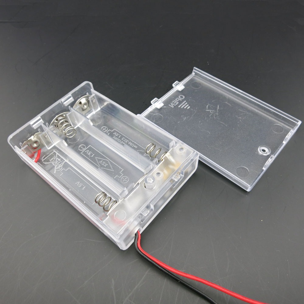 3節五號透明電池盒 DIY模型玩具配件 帶開關導線 4.5v電源 千水星-細節圖2