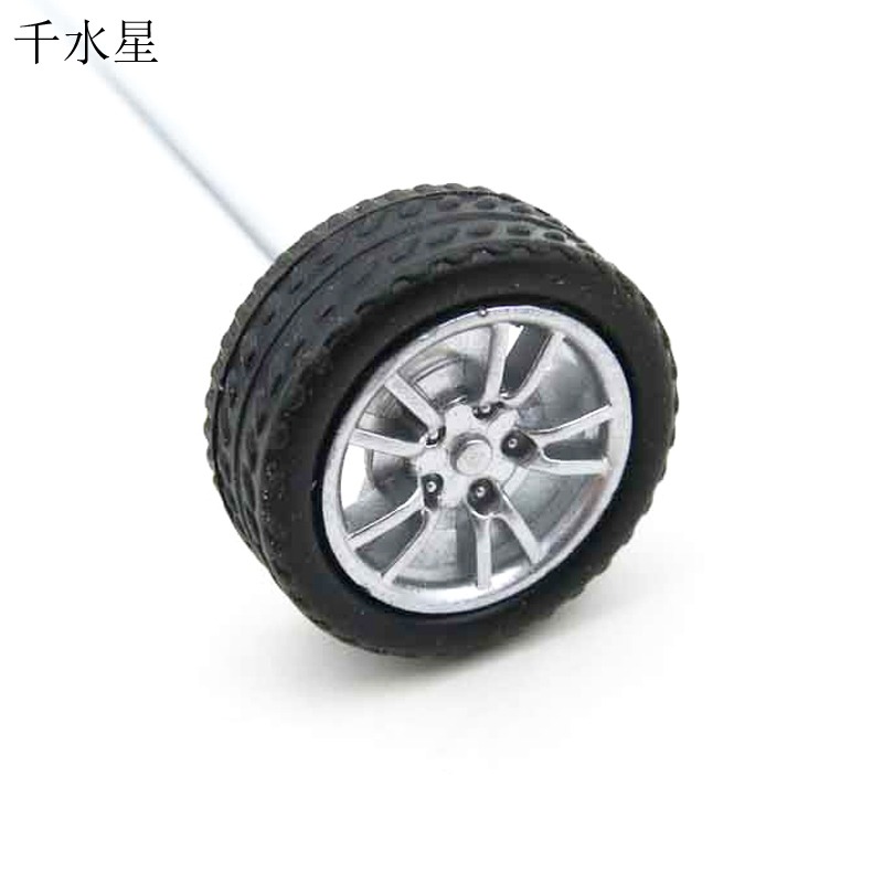 16MM迷你橡膠車輪 2mm軸孔 中小學生手工課DIY小製作玩具車輪子-細節圖5