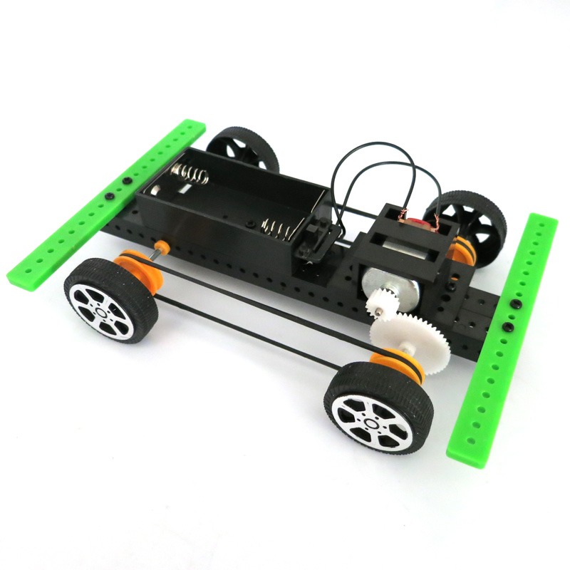 四驅車2號 DIY科技小製作 手工拼裝模型車 物理實驗拼裝電動玩具-細節圖2