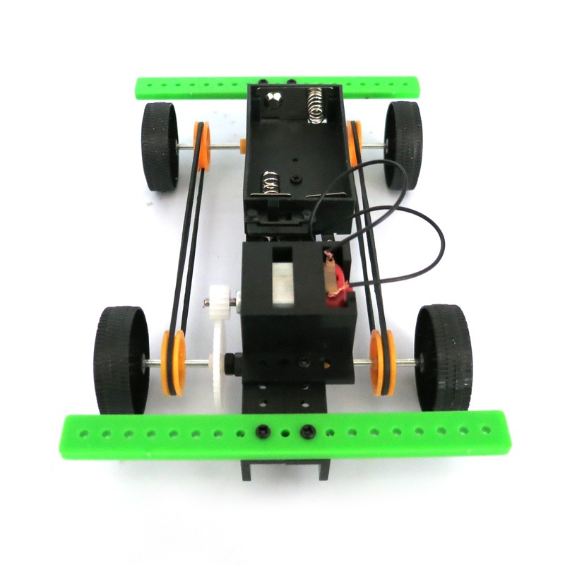 四驅車2號 DIY科技小製作 手工拼裝模型車 物理實驗拼裝電動玩具-細節圖5