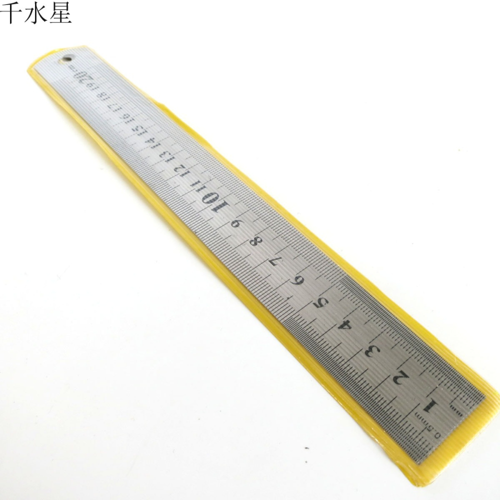 不銹鋼直尺 20cm雙面刻度尺 8英寸手工製作木工測量工具 模型鋼尺-細節圖3