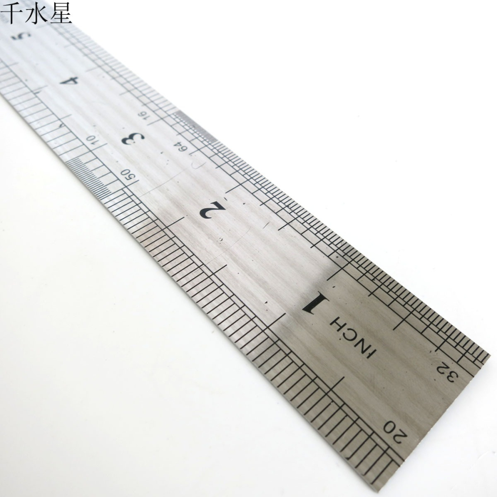 不銹鋼直尺 20cm雙面刻度尺 8英寸手工製作木工測量工具 模型鋼尺-細節圖4