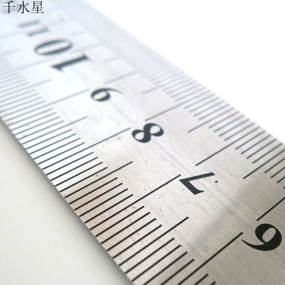 不銹鋼直尺 20cm雙面刻度尺 8英寸手工製作木工測量工具 模型鋼尺-細節圖5