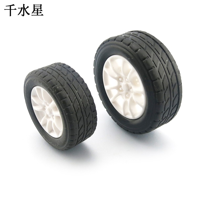 橡膠車輪 玩具小車輪 diy四驅車模型製作配件 手工製作電動小車-細節圖2