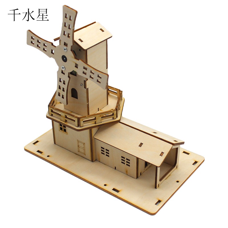 聲光旋轉風車 DIY模型製作科技小發明 學生兒童禮物 手工玩具套件-細節圖2