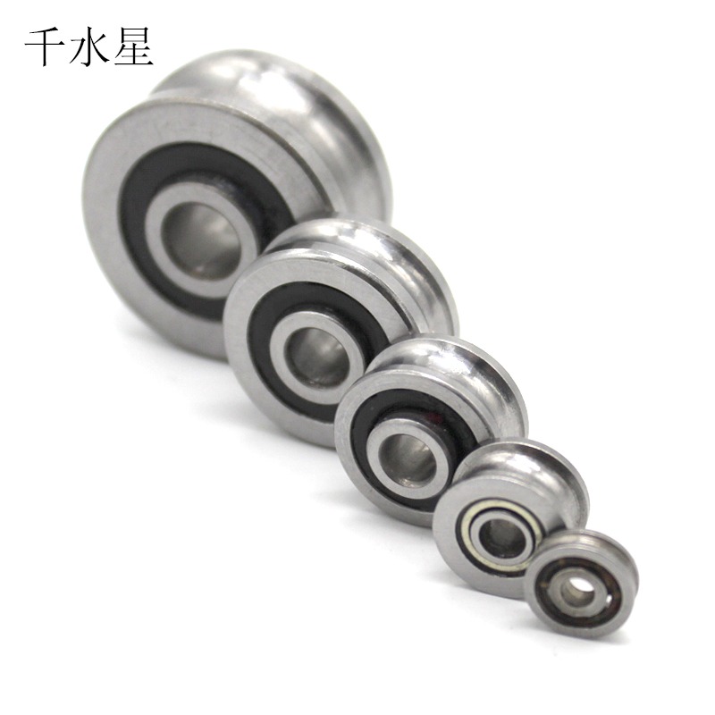 V型U型軸承皮帶輪 滑動軸承傳動 金屬皮帶輪 起重機模型車配件-細節圖2