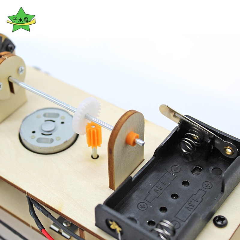 鉆探機器人車玩具電動模型diy手工創意科技小製作木質拼裝材料包-細節圖3