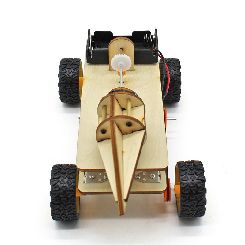 鉆探機器人車玩具電動模型diy手工創意科技小製作木質拼裝材料包-細節圖5