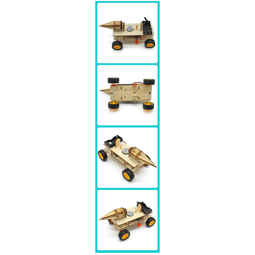 鉆探機器人車玩具電動模型diy手工創意科技小製作木質拼裝材料包-細節圖8