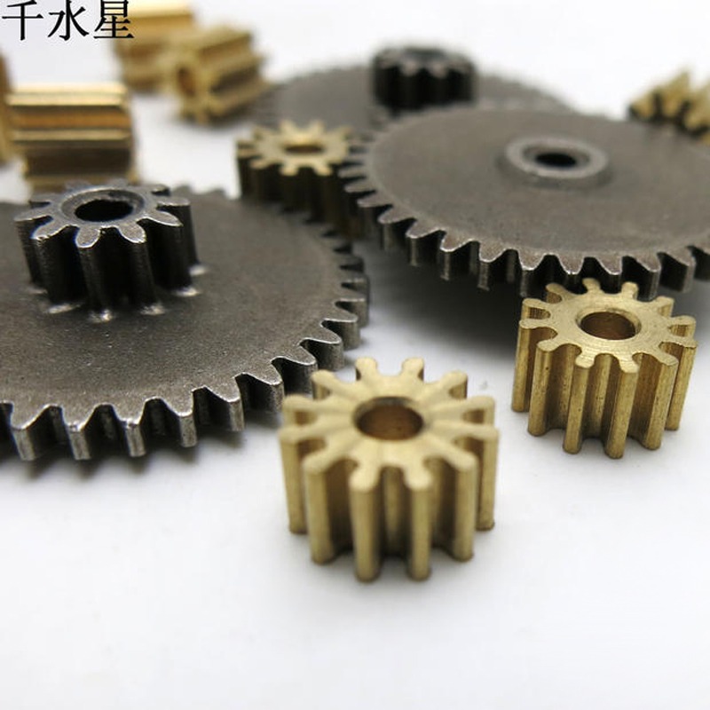 金屬齒輪 電機主軸銅齒輪0.5m模數10齒8齒 diy四驅車3.17模型配件-細節圖3