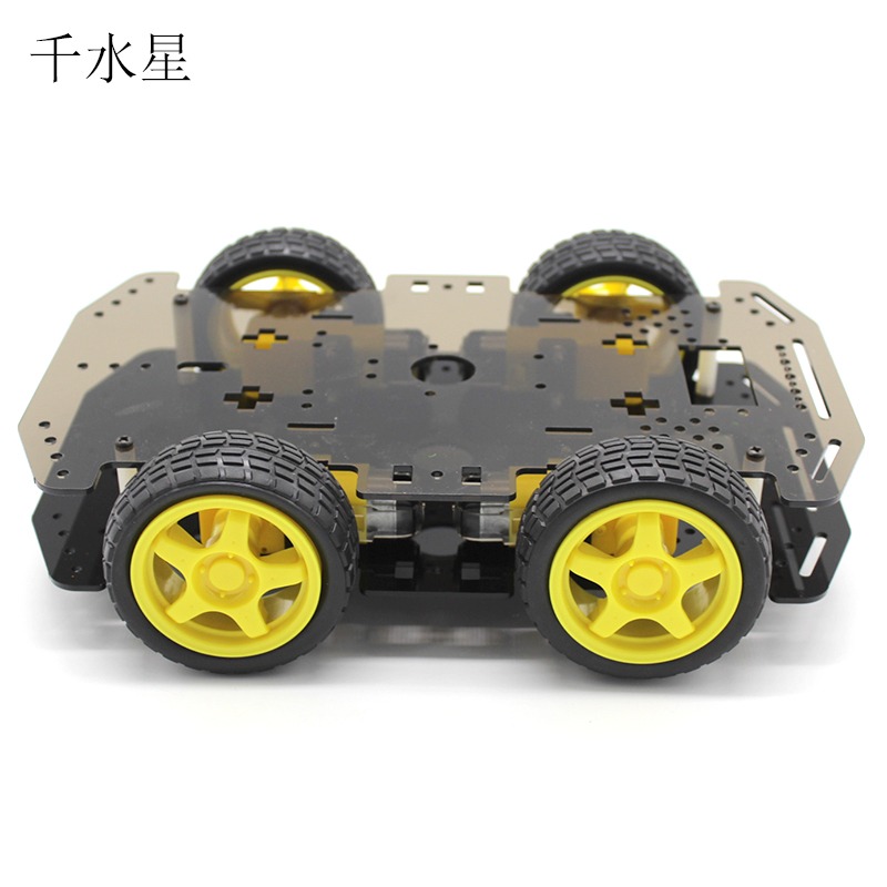 R1小車 DIY機器人制作 智能巡線小車 四驅車拼裝底盤 模型玩具車-細節圖4