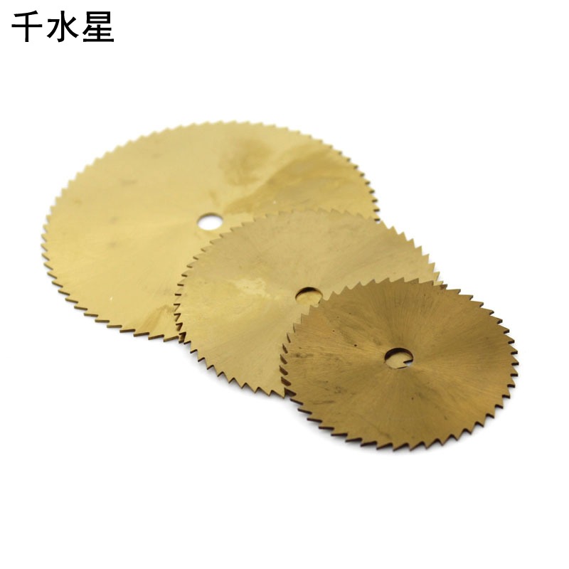 金色鍍鈦鋸片diy電鋸 臺鋸片切割模型電鉆切薄鋸片迷你金屬圓鋸片-細節圖3