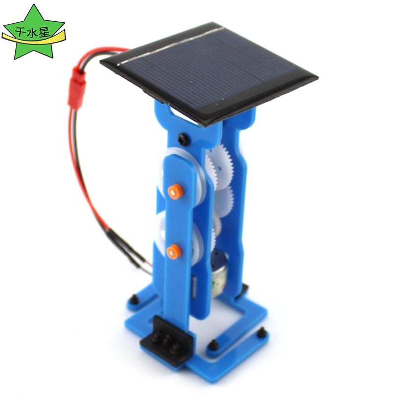 DIY太陽能走路機器人(藍色) 手工拼裝電動遙控機器人模型玩具套件-細節圖3