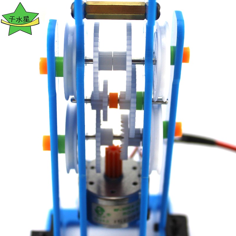 DIY太陽能走路機器人(藍色) 手工拼裝電動遙控機器人模型玩具套件-細節圖5