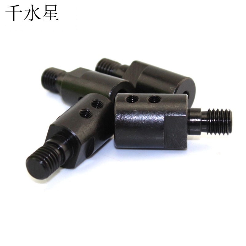 M10鋸片夾頭 發黑45#鋼 電鋸連接桿diy聯軸器 自制模型臺鋸主軸桿-細節圖4