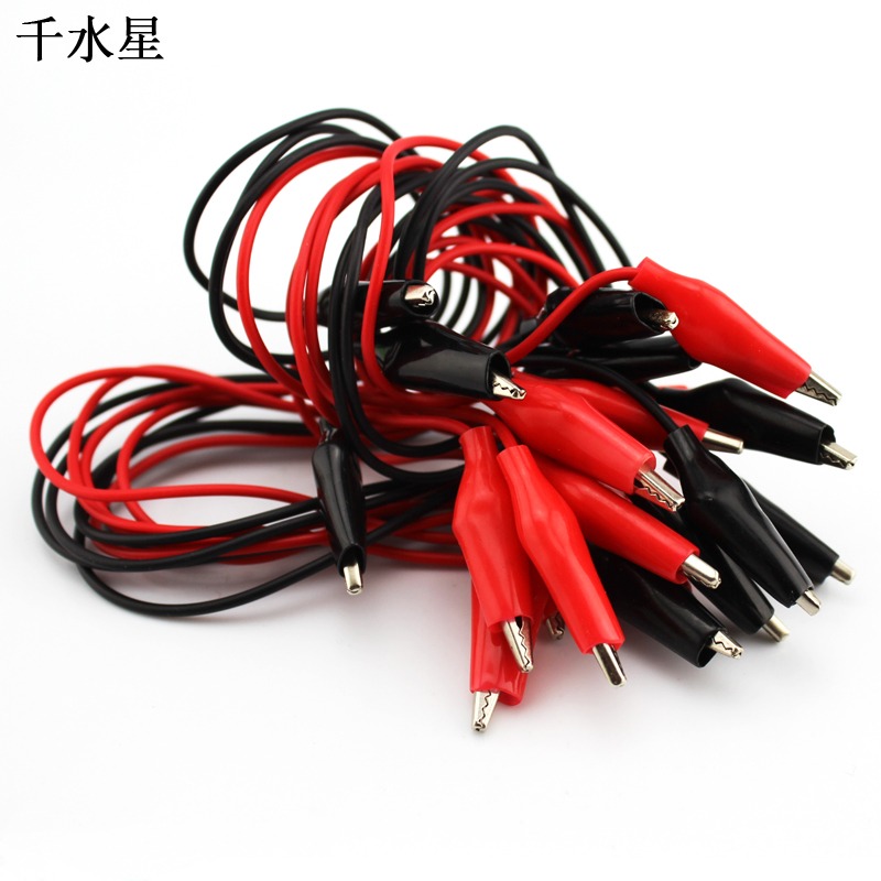 紅黑鱷魚夾線 diy玩具模型導線 雙頭電源測試線 連接線 40cm 10根-細節圖2