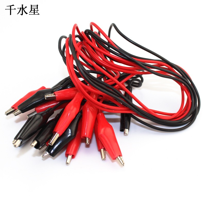 紅黑鱷魚夾線 diy玩具模型導線 雙頭電源測試線 連接線 40cm 10根-細節圖4