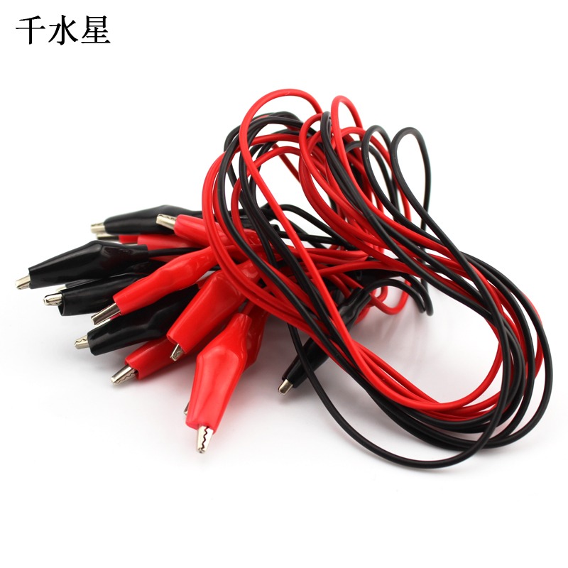 紅黑鱷魚夾線 diy玩具模型導線 雙頭電源測試線 連接線 40cm 10根-細節圖6
