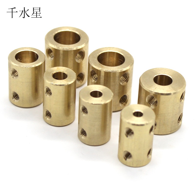 剛性聯軸器 DIY模型連接件 科技製作配件 緊固一體式 黃銅聯軸節-細節圖4