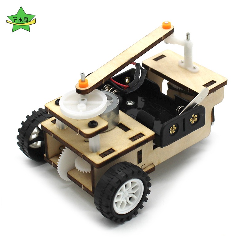 機器三輪車 科技小製作手工diy材料包小發明馬達齒輪電動模型玩具-細節圖2