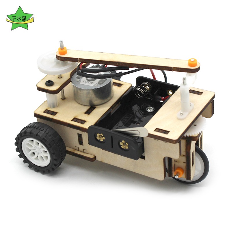 機器三輪車 科技小製作手工diy材料包小發明馬達齒輪電動模型玩具-細節圖4