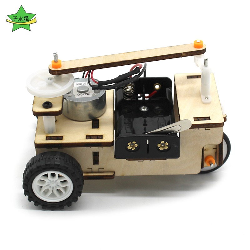 機器三輪車 科技小製作手工diy材料包小發明馬達齒輪電動模型玩具-細節圖5