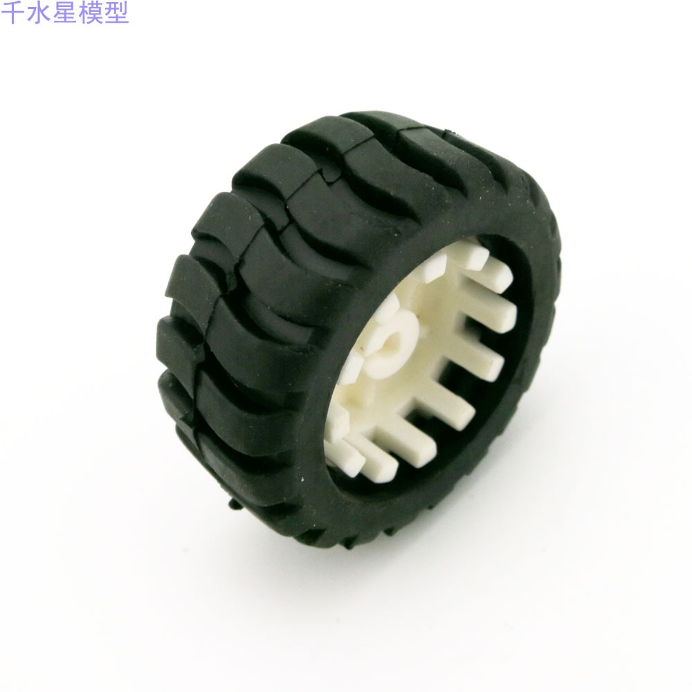 D形孔模型車輪 橡膠車輪DIY機器人制作材料 車模航模玩具配件輪子-細節圖6