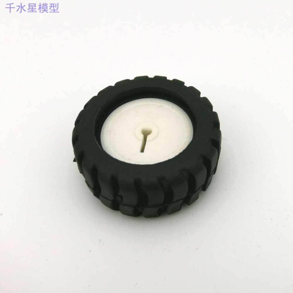 D形孔模型車輪 橡膠車輪DIY機器人制作材料 車模航模玩具配件輪子-細節圖7