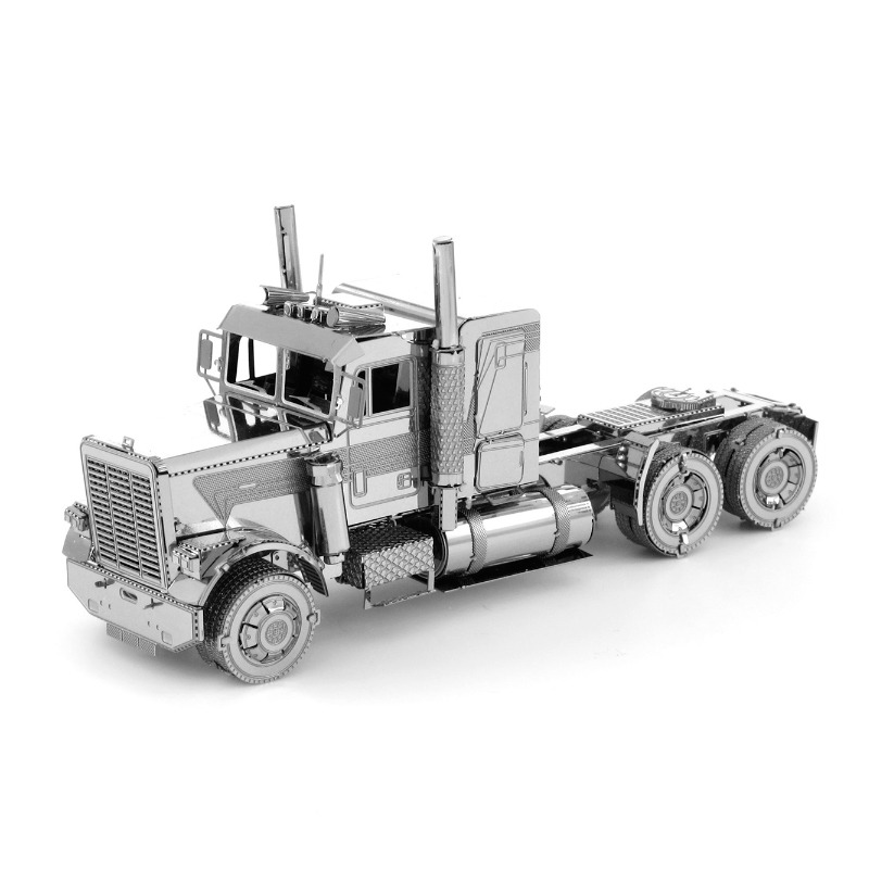 3D全金屬不銹鋼拼裝模型 DIY玩具益智拼圖 福萊納FLC長鼻卡車頭-細節圖4