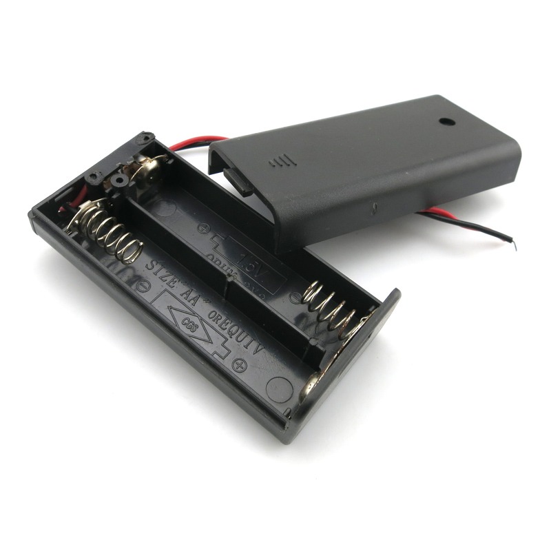 5號2節塑料電池盒 3v帶開關帶線透明電池盒子diy手工製作材料模型-細節圖4