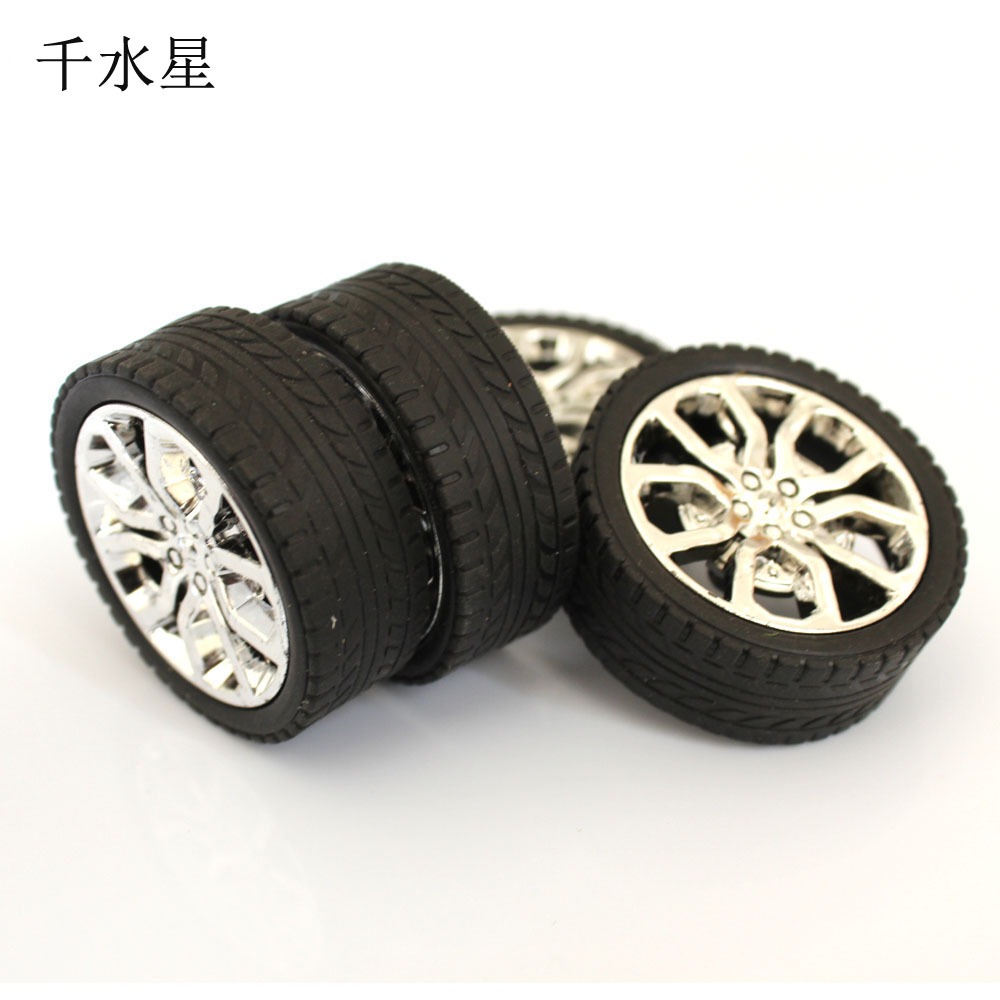 2.5*45mm橡膠車輪 玩具車塑料仿真輪子 模型配件 科技小製作材料-細節圖2