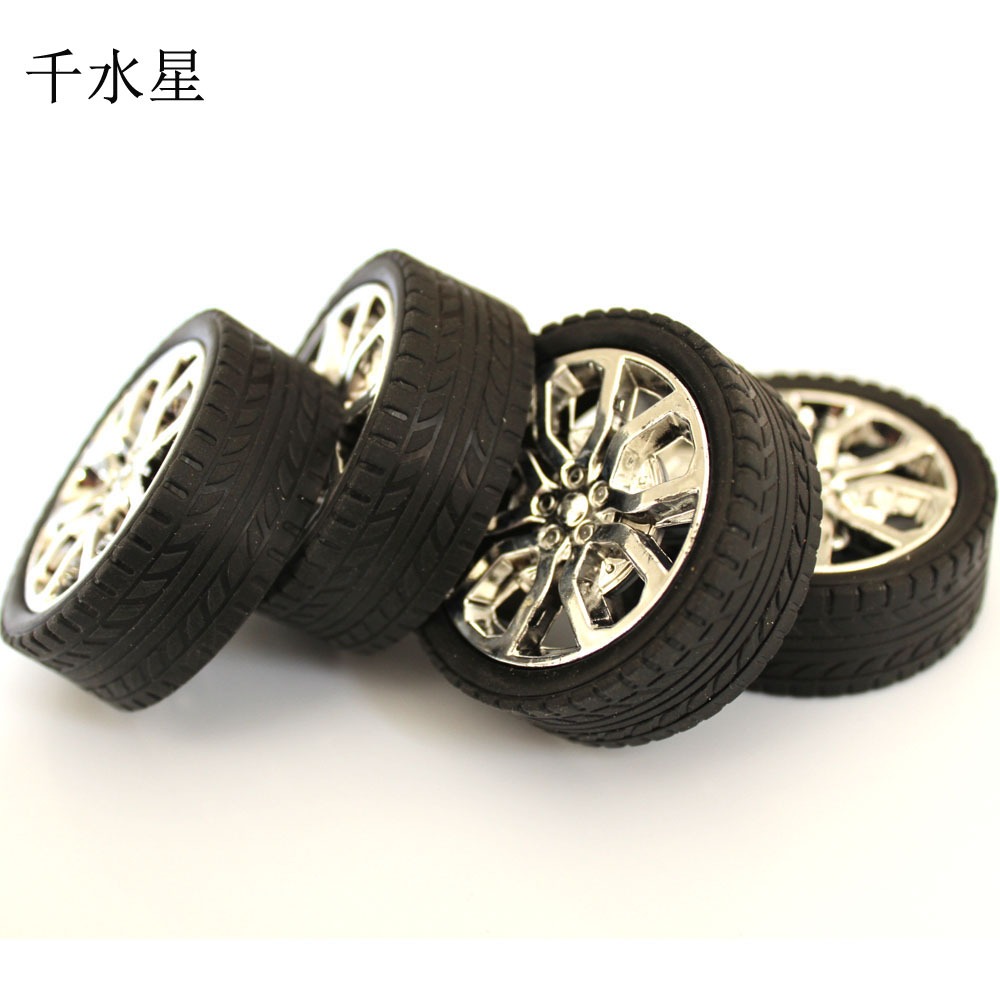 2.5*45mm橡膠車輪 玩具車塑料仿真輪子 模型配件 科技小製作材料-細節圖3