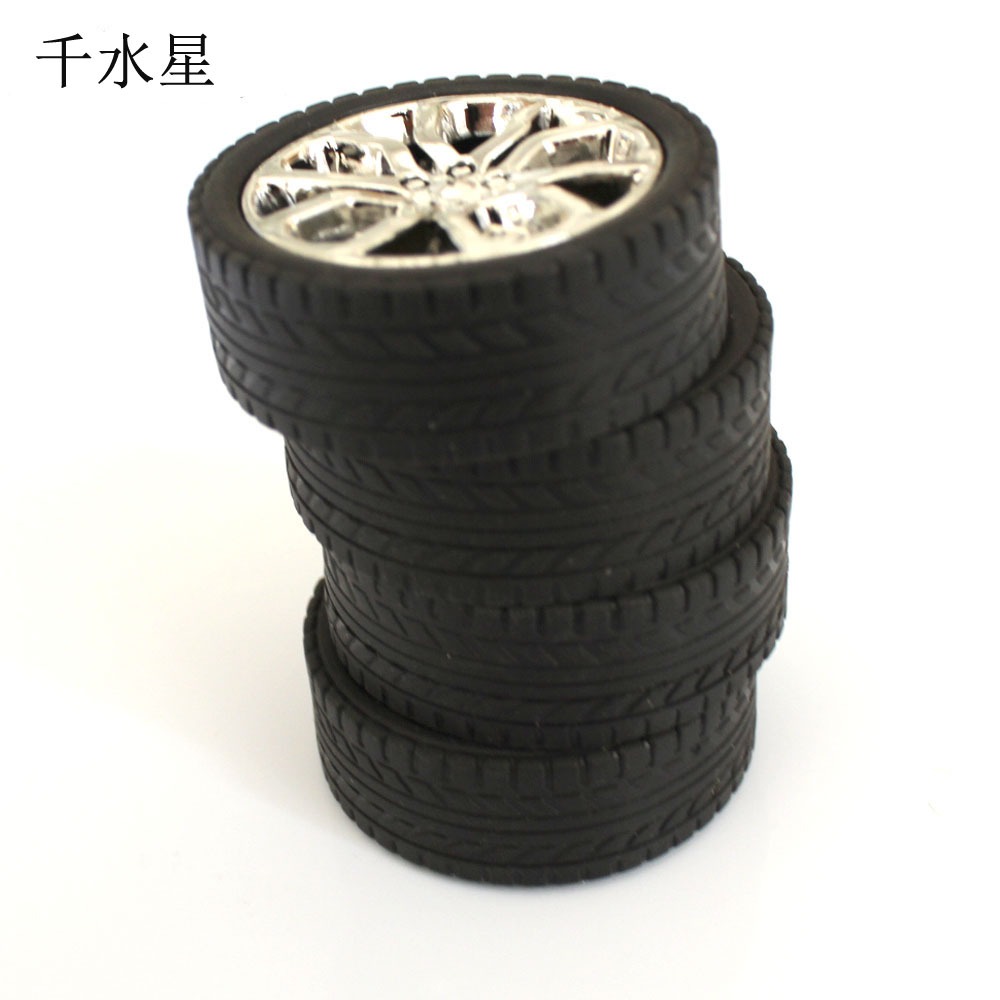 2.5*45mm橡膠車輪 玩具車塑料仿真輪子 模型配件 科技小製作材料-細節圖4