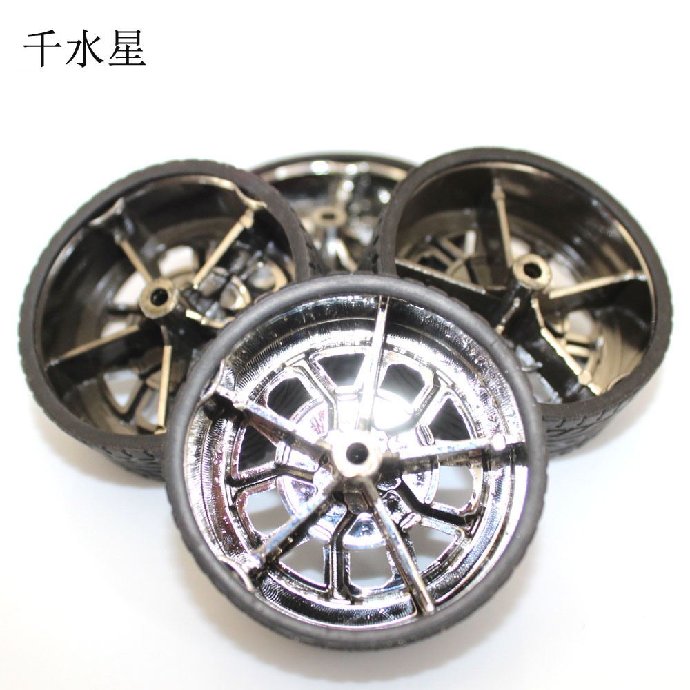 2.5*45mm橡膠車輪 玩具車塑料仿真輪子 模型配件 科技小製作材料-細節圖5