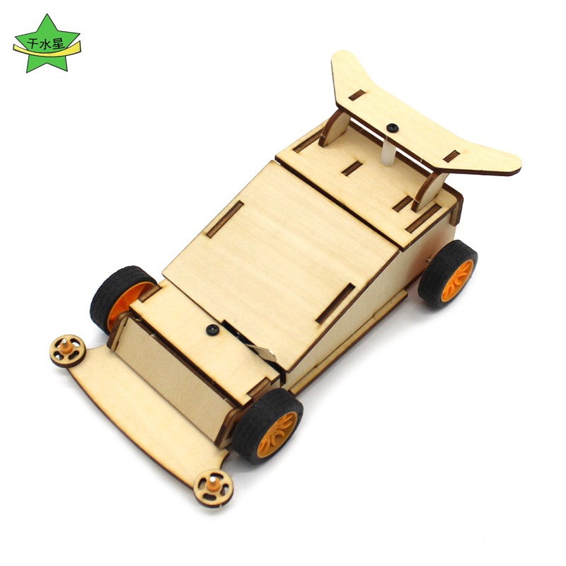木板四驅車2號(帶木殼) 電動小車steam創客教育DIY手工拼裝材料包-細節圖2