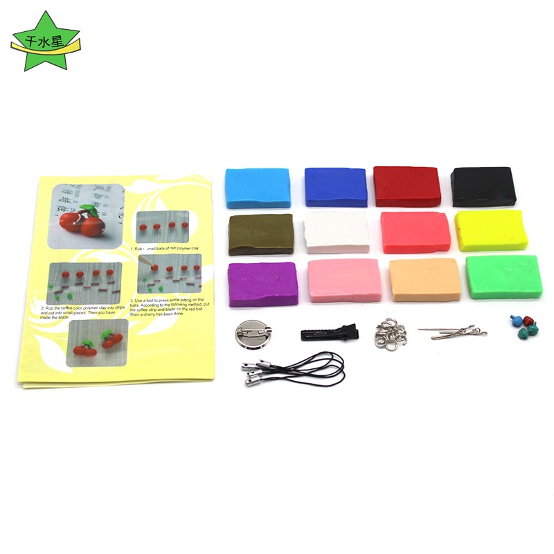 12色軟陶泥（混裝）DIY手工製作 彩色粘土橡皮泥雕塑玩具模型材料-細節圖3
