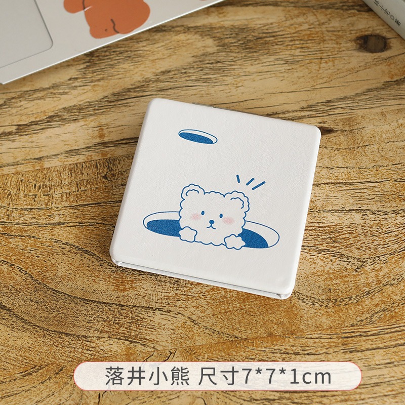 少女心網紅小鏡子便攜隨身化妝鏡韓國折疊宿舍學生小號可愛雙面鏡-細節圖10