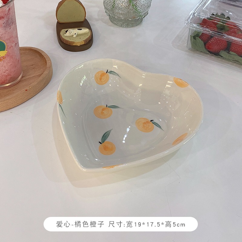 網紅水果盤子ins風家用新款創意餐盤陶瓷菜盤可愛早餐小碟子-細節圖8