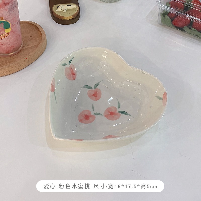網紅水果盤子ins風家用新款創意餐盤陶瓷菜盤可愛早餐小碟子-細節圖9