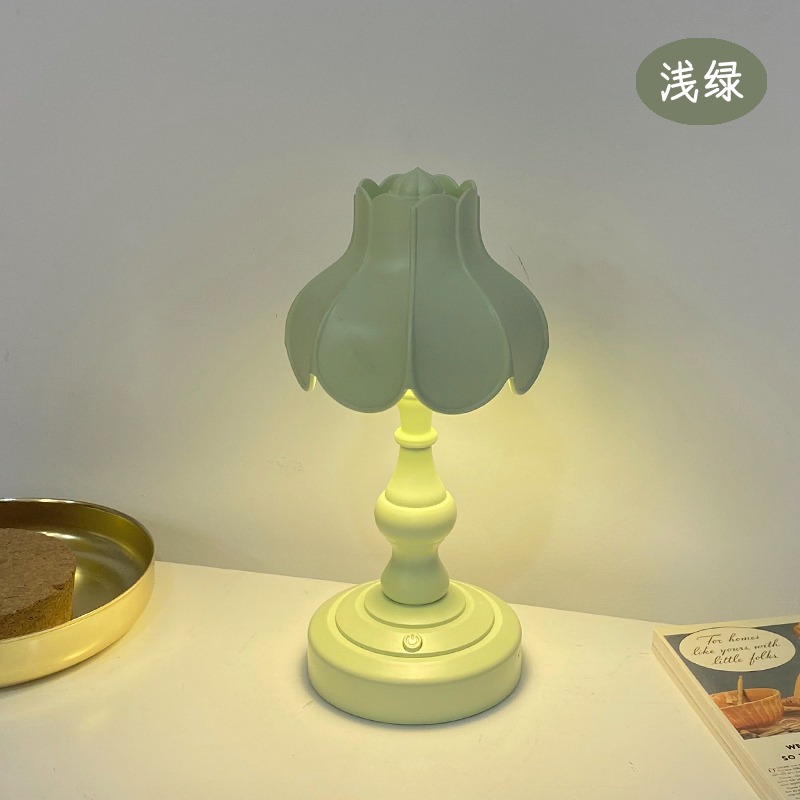 創意護眼充電小臺燈學習專用臥室ins少女宿舍usb柔光夜燈書桌擺件-細節圖10