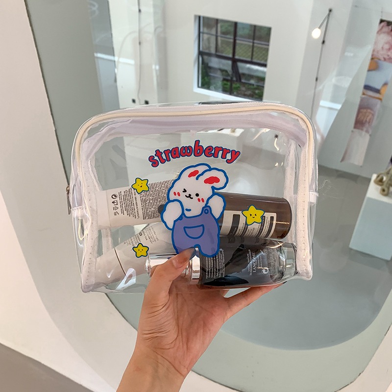 ins風透明化妝包女便攜大容量旅行新款卡通防水化妝品收納包-細節圖2