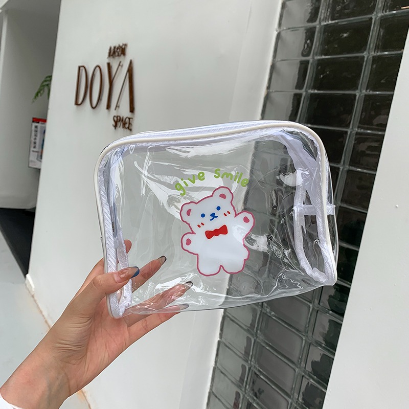 ins風透明化妝包女便攜大容量旅行新款卡通防水化妝品收納包-細節圖5