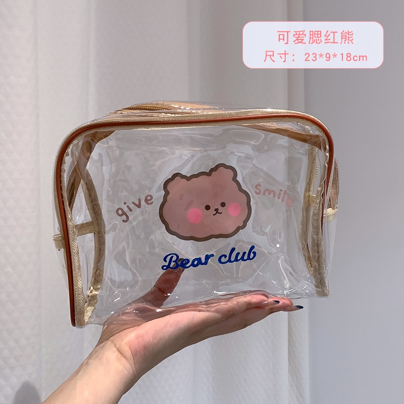 ins風透明化妝包女便攜大容量旅行新款卡通防水化妝品收納包-細節圖6