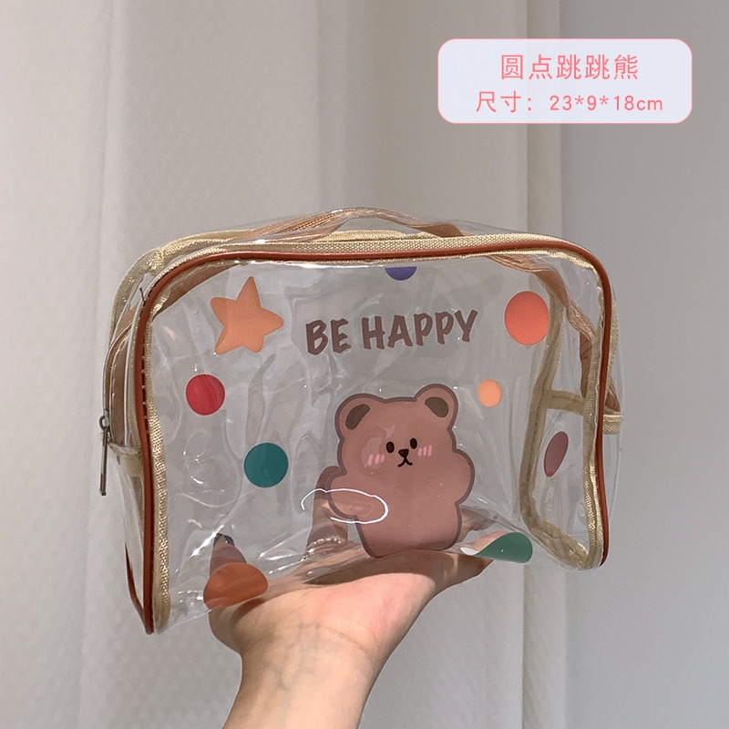 ins風透明化妝包女便攜大容量旅行新款卡通防水化妝品收納包-細節圖7