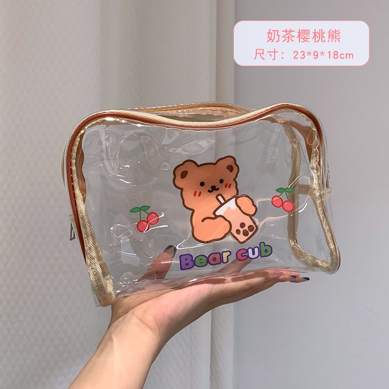 ins風透明化妝包女便攜大容量旅行新款卡通防水化妝品收納包-細節圖8