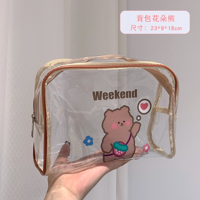 ins風透明化妝包女便攜大容量旅行新款卡通防水化妝品收納包-細節圖9