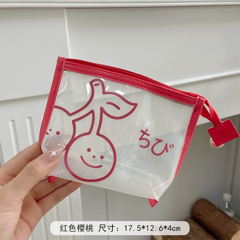 ins超火防水化妝包女便攜小號簡約透明化妝品收納包卡通旅行小包-細節圖8