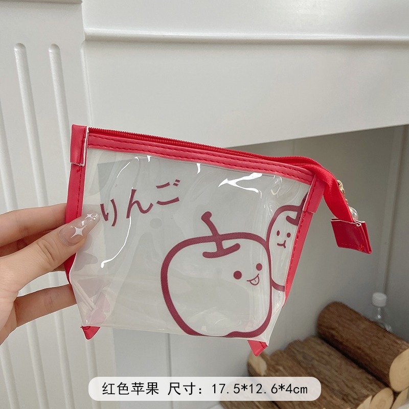 ins超火防水化妝包女便攜小號簡約透明化妝品收納包卡通旅行小包-細節圖9